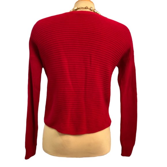 HOLLISTER Crop Knit Sweater Size Small Red Nice Twisted Front Knot - Picture 4 of 12